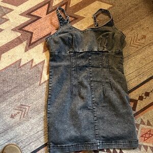No Boundaries Black Denim Mini Dress